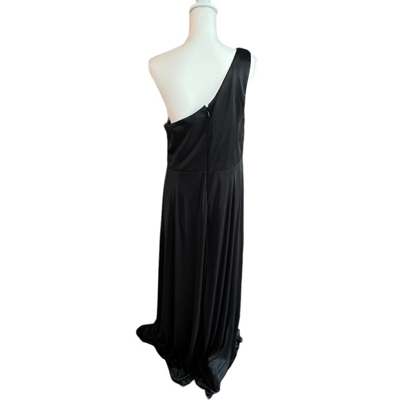 NWT Azazie Brooke Black One Shoulder Dress - Picture 8 of 14